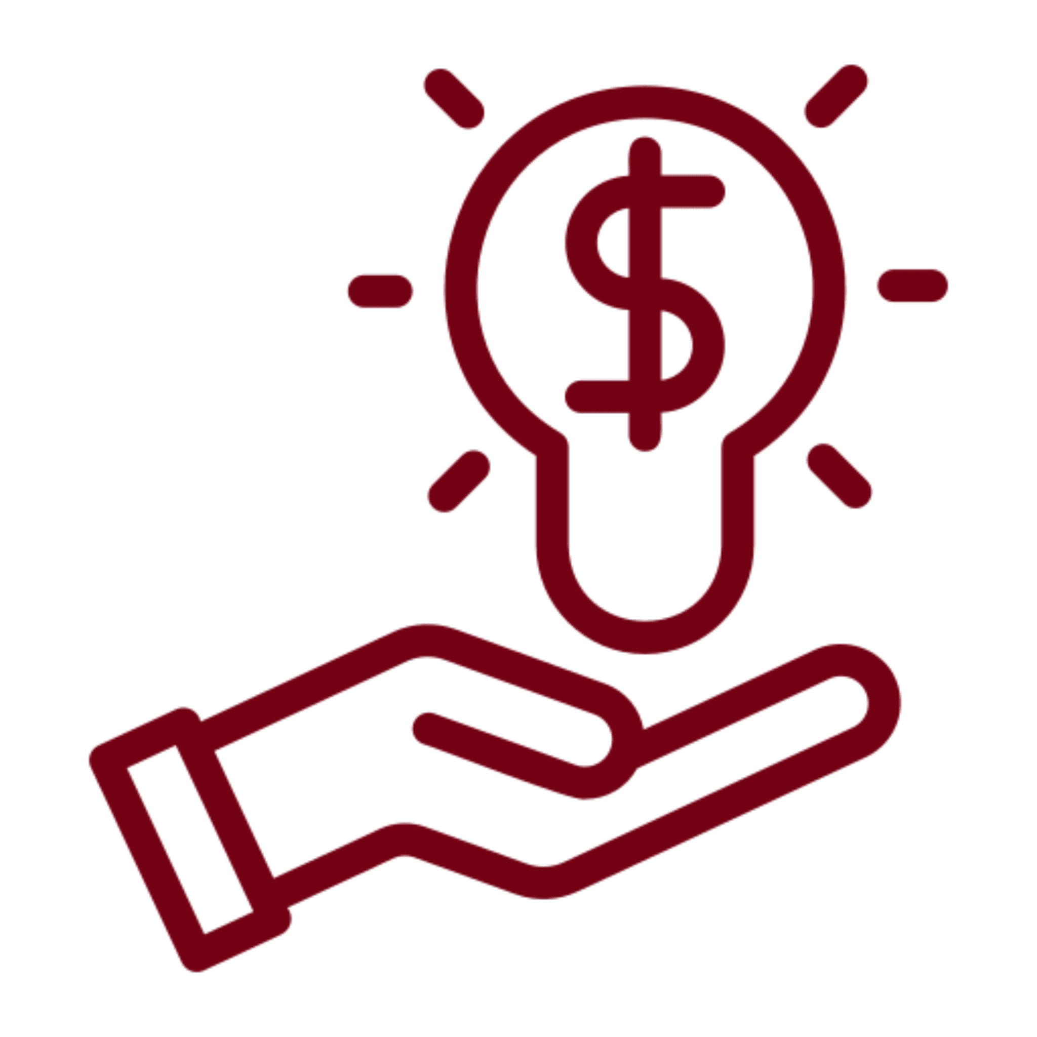A red, stylized drawing of a person with a circular head and geometric body.
