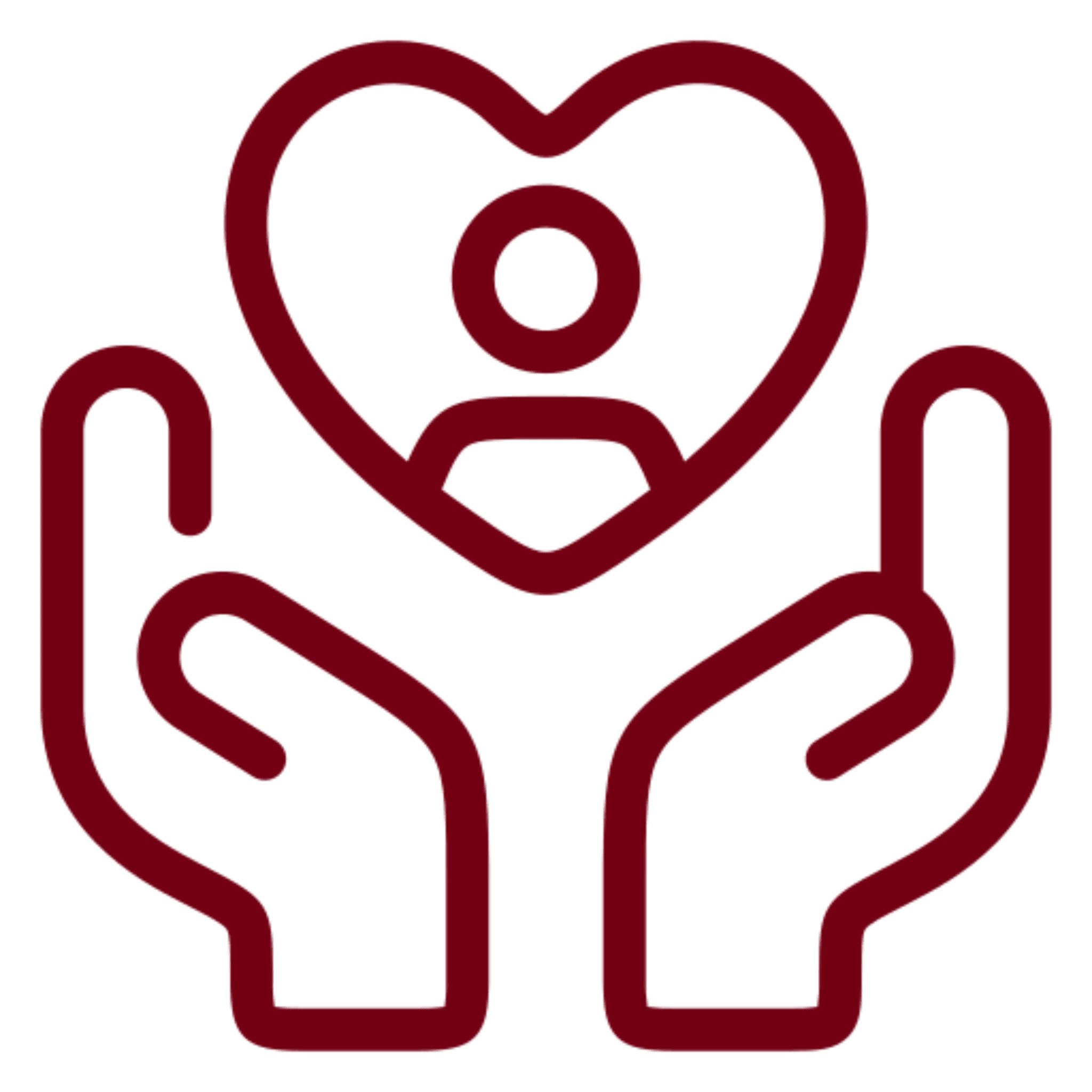 Hands holding a heart symbol, representing care and love.